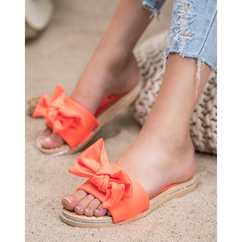SHELOVET Pantoufles Orange Élégantes 2