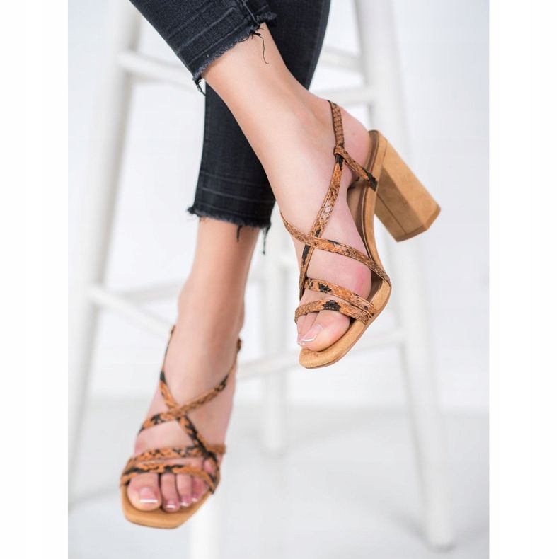 Kylie Sandales à imprimé serpent brun 2