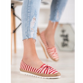 Filippo Chaussures à enfiler à rayures blanc rouge 1