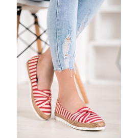 Filippo Chaussures à enfiler à rayures blanc rouge 2
