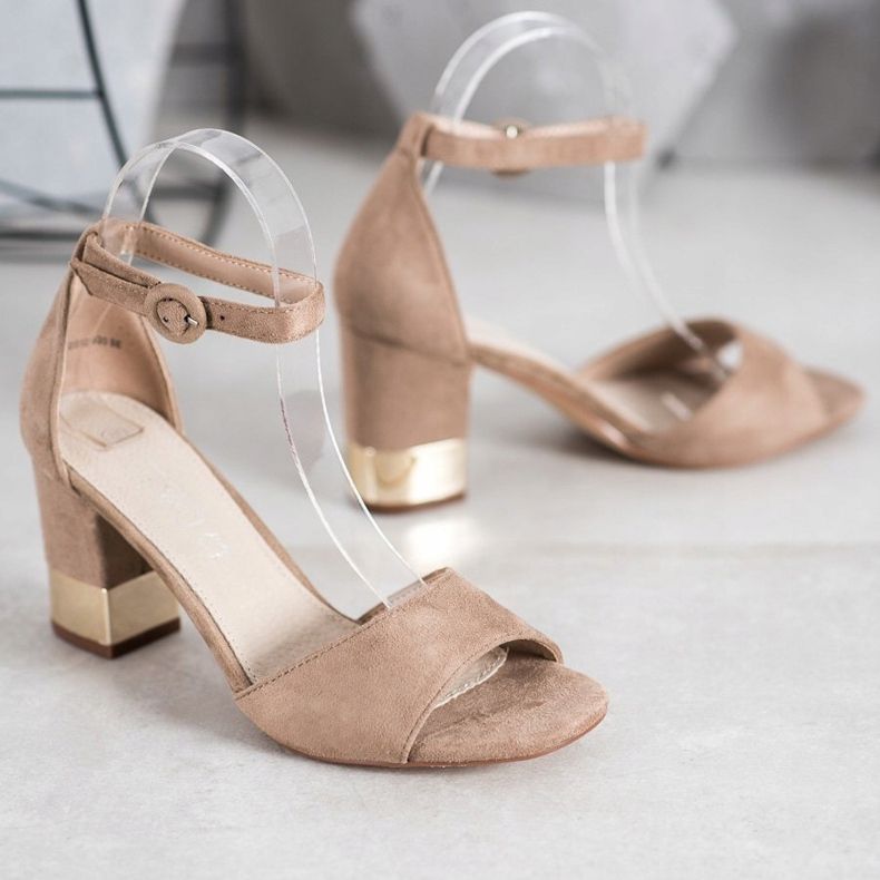 Filippo Sandales à talon décoratif brun 1