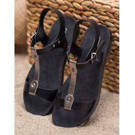 Filippo Sandales confortables le noir gris 1