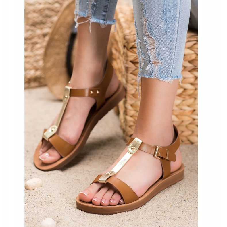 Filippo Sandales confortables brun doré 1