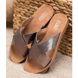 Filippo Pantoufles en cuir écologique brillant gris 1 Filippo Pantoufles en cuir écologique brillant gris 1