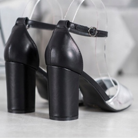 Small Swan Sandales classiques sur un bar noir gris 1