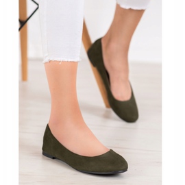 Best Shoes Ballerines en daim vert 4