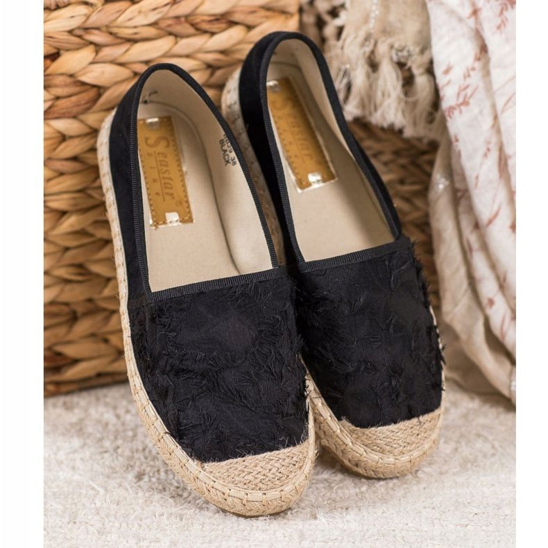 Seastar Espadrilles en daim le noir 1