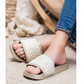 Seastar Pantoufles Élégantes Avec Des Perles doré 1