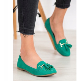 Nio Nio Mocassins élégants à franges vert 2