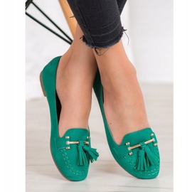 Nio Nio Mocassins élégants à franges vert 3