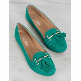 Nio Nio Mocassins élégants à franges vert 1