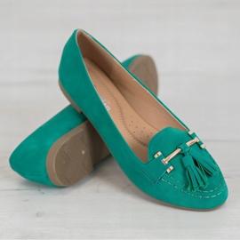 Nio Nio Mocassins élégants à franges vert 4