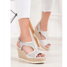 Aclys Espadrilles En Daim Sur Le Compensé gris 3