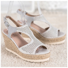 Aclys Espadrilles En Daim Sur Le Compensé gris 1