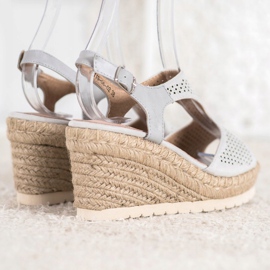 Aclys Espadrilles En Daim Sur Le Compensé gris 4