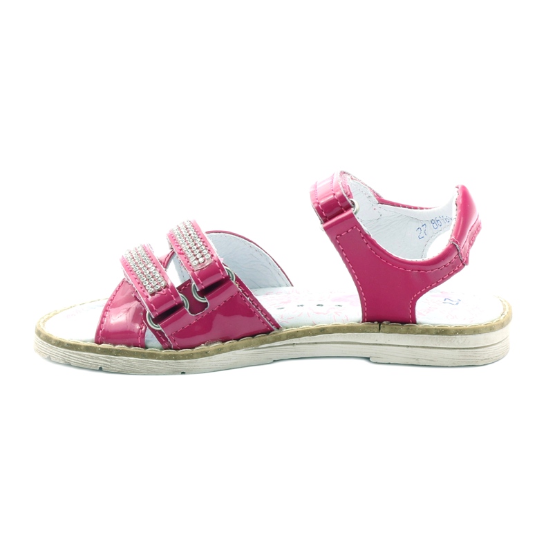 Bartek Sandales en cuir des filles avec zircons 86161 rose 2