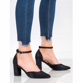 W. Potocki Escarpins en daim à Spitz noir multicolore 1