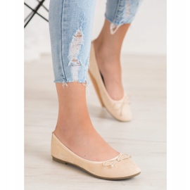Diamantique Ballerines décontractées en daim brun 4