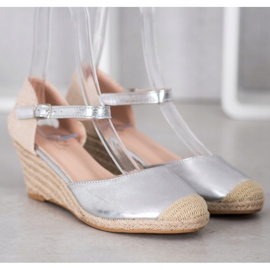 Small Swan Espadrilles Compensées gris 1
