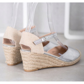 Small Swan Espadrilles Compensées gris 4