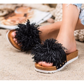 SHELOVET Pantoufles noires élégantes 1