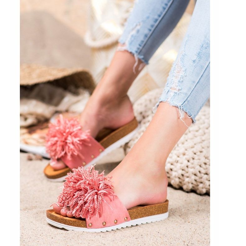 SHELOVET Chaussons corail élégants multicolore rose 1