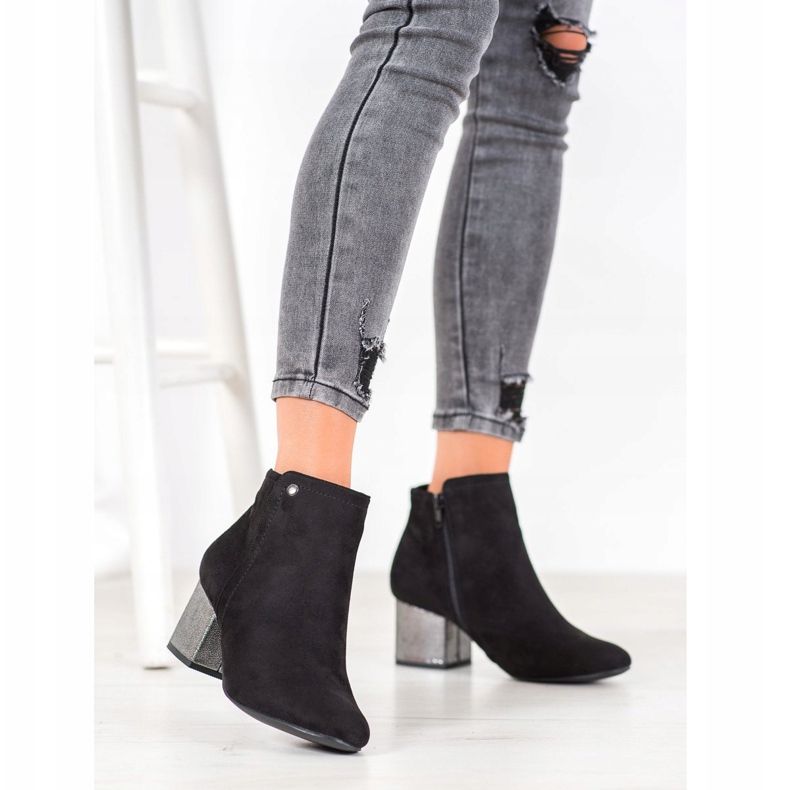 Goodin Bottines en daim noires le noir 1