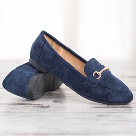 Anesia Paris Mocassins en daim élégants bleu marin bleu 2