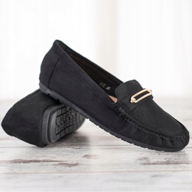 SHELOVET Mocassins noirs confortables 1