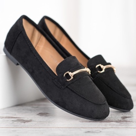 Anesia Paris Mocassins en daim élégants le noir 2