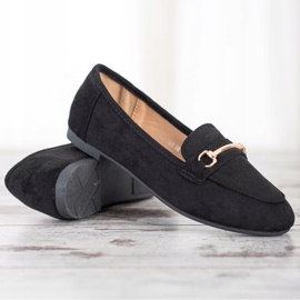 Anesia Paris Mocassins en daim élégants le noir 1