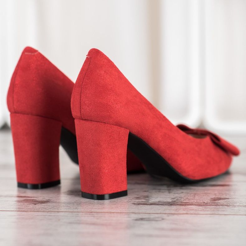 W. Potocki Escarpins à paillettes avec nœud rouge 1