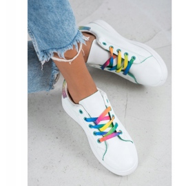 SHELOVET Chaussures de sport à la mode blanche multicolore 1