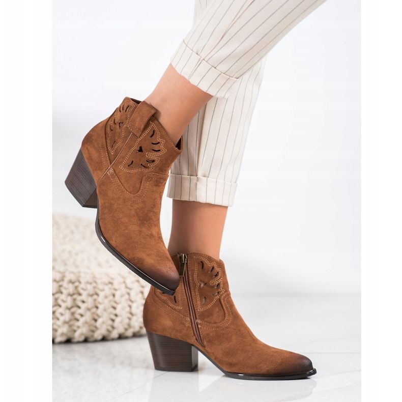 Santiags ajourés VINCEZA brun 1