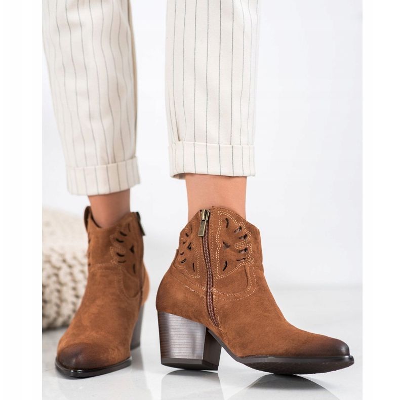 Santiags ajourés VINCEZA brun 2