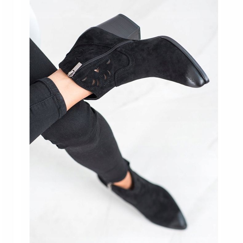 Santiags ajourés VINCEZA noir 2