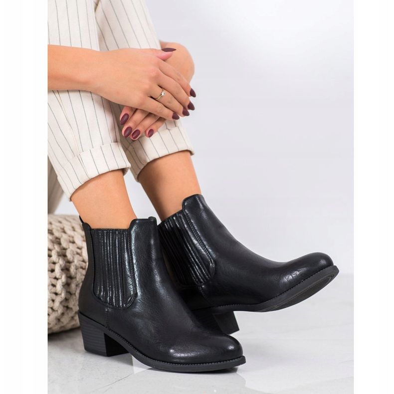 Ideal Shoes Bottes à enfiler classiques noir 2