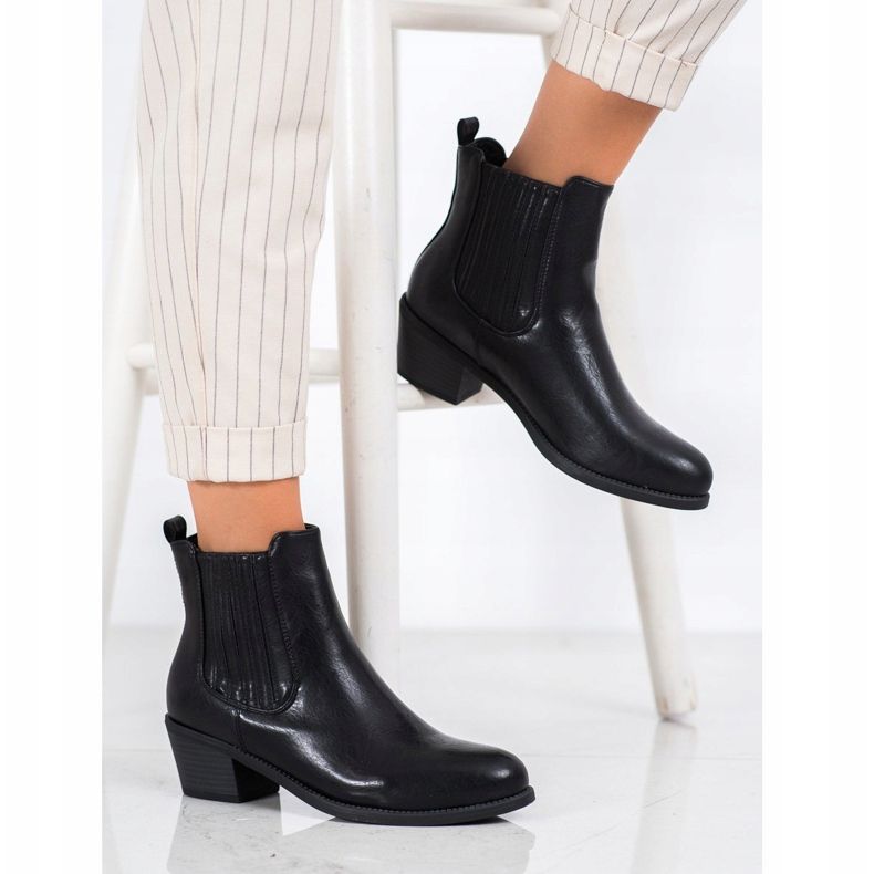 Ideal Shoes Bottes à enfiler classiques noir 1