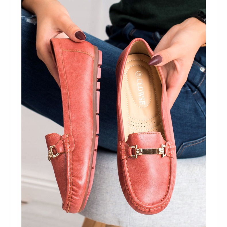 Clowse Mocassins Rouges Avec Ornement 1