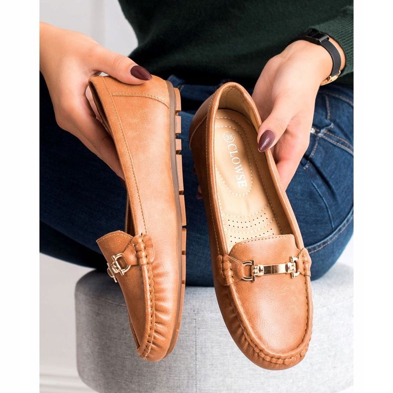 Clowse Mocassins camel avec ornement brun 2