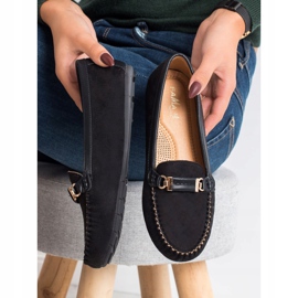 Fama Mocassins en daim le noir 2