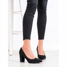 SHELOVET Escarpins classiques en daim le noir 2