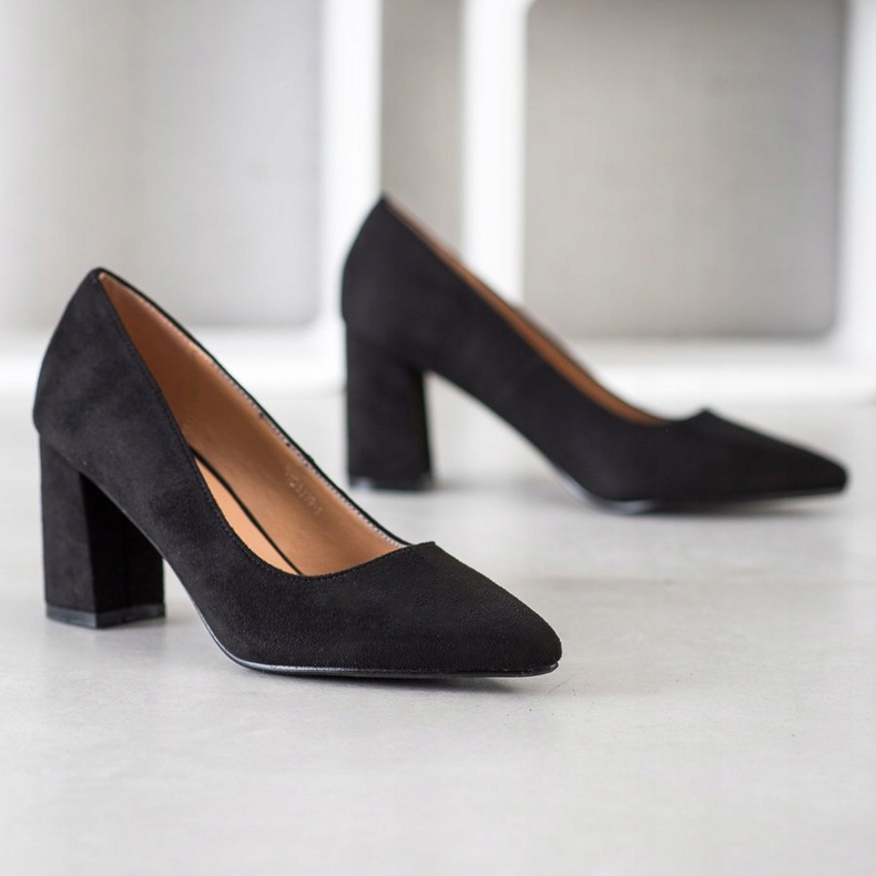 SHELOVET Escarpins classiques en daim le noir 1