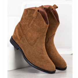 SHELOVET Bottes de cowboy chaudes sur un coin caché brun 2