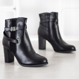 Queen Vivi Bottes à rayures décoratives noir 1