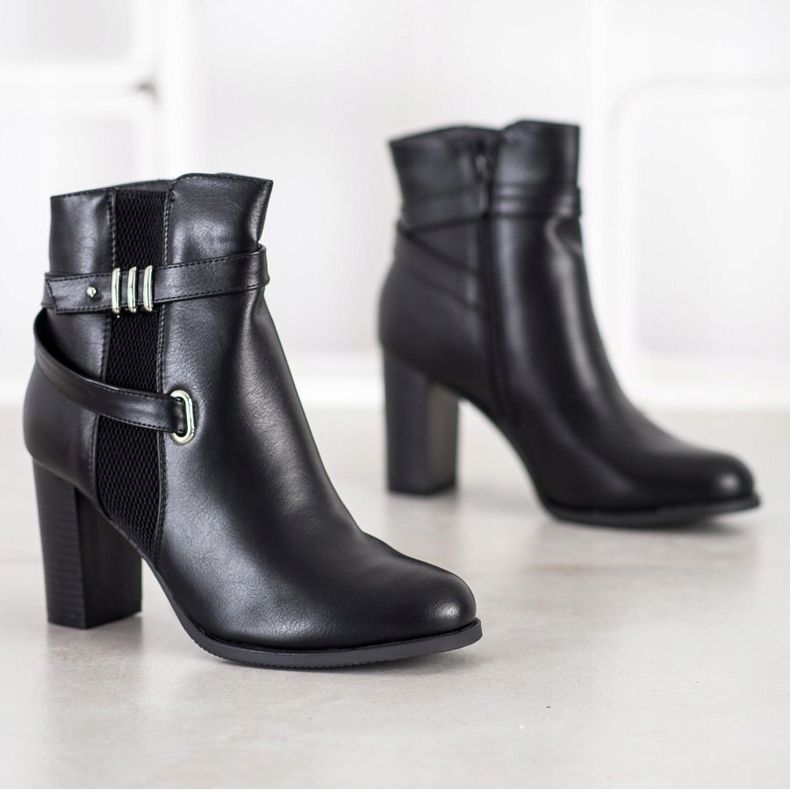 Queen Vivi Bottes à rayures décoratives noir 1