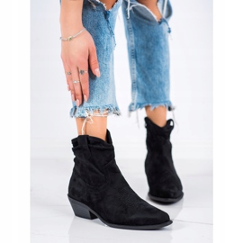 Cm Paris Bottes de cowboy en daim le noir 3