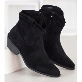 Cm Paris Bottes de cowboy en daim le noir 1