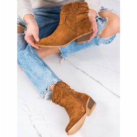 Cm Paris Bottes de cowboy en daim brun 3