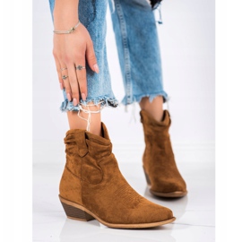 Cm Paris Bottes de cowboy en daim brun 7